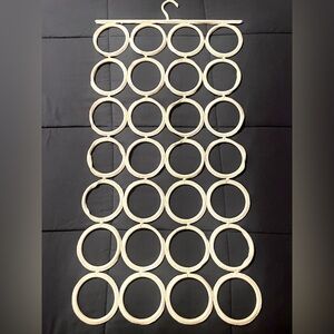 IKEA Macrame Hanging Scarf Tie Belt Organizer, Ivory/Cream, Foldable Wall Accent